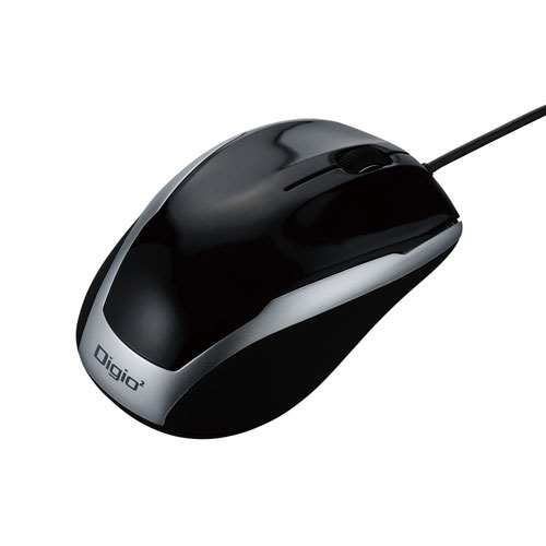 ナカバヤシ Digio2 有線マウス ブルーLED 3ボタン ブラック MUS-UKT115BK