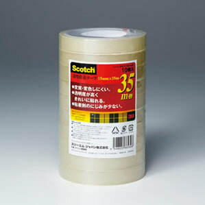 3M スリーエム 透明粘着テープ500 15mm×35m 10巻入 500-3-1535-10P