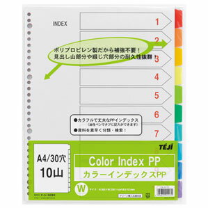 テージー カラーインデックスPP A4 10山 30穴 IN-3410