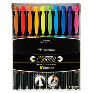 トンボ鉛筆 蛍光マーカー 蛍コート 10色セット WA-TC10C