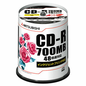 三菱化学 データ用CD-R 100枚スピンドル SR80PP100