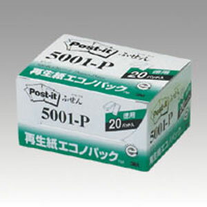 3M スリーエム ポストイット再生紙エコノパック ふせん 5001-P