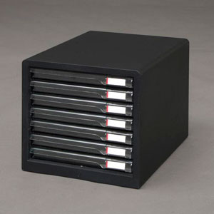 アイリスオーヤマ レターケーススリム 7段 ダークグレー L-7SR