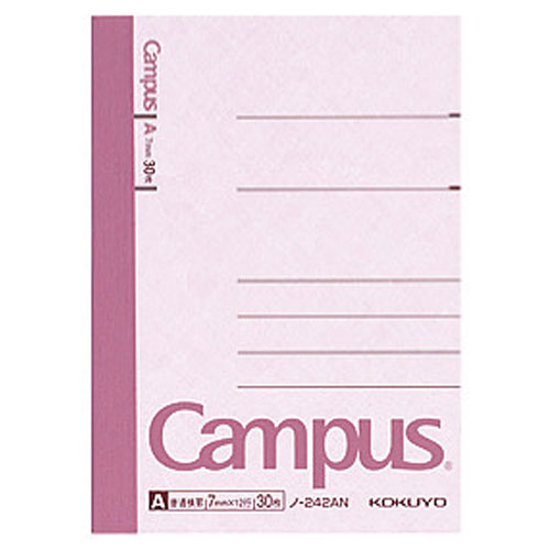 コクヨ キャンパスノート 普通横罫 A7変形 罫幅7mm 30枚 ノ-242AN
