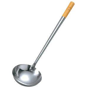 Soup Ladle （Holed） - リス 18-0 木柄 中華お玉 小 φ110