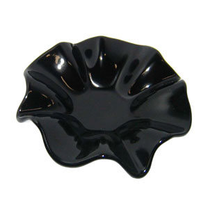 ガラス フラワー 灰皿 黒 小 φ110 灰皿 可愛い おしゃれ 卓上灰皿 室内