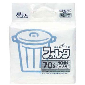 ゴミ袋フォルタ 半透明 100枚入 70L F-7H