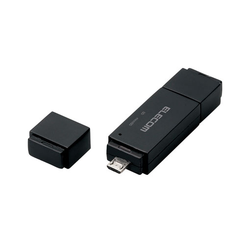 ポスト投函 エレコム ELECOM タブレット・スマホ用メモリリーダライタ 直挿しモデル ブラック MRS-MBD09BK