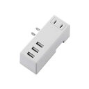 USB付き電源タップ 直挿し USB×3ポート(合計2.1A) AC×1個口 横向き 白 MOT-U04-2132WH エレコム