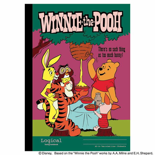 スイングロジカルノート A5 くまのプーさん ビンテージ ダークグリーン A罫 7mm 30枚 ノS-127A-DG ナカバヤシ Disney ディズニー