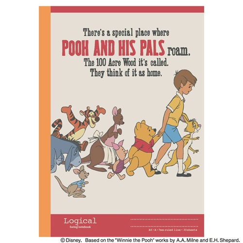 スイングロジカルノート A5 くまのプーさん ビンテージ アイボリー A罫 7mm 30枚 ノS-127A-I ナカバヤシ Disney ディズニー