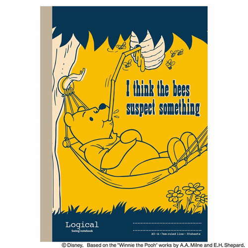 スイングロジカルノート A5 くまのプーさん ビンテージ ダークブルー A罫 7mm 30枚 ノS-127A-DB ナカバヤシ Disney ディズニー