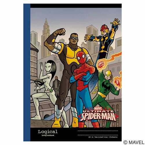 スイングロジカルノート A5 スパイダーマン ブラック A罫 7mm 30枚 ノS-129A-D ナカバヤシ アメコミ Marvel マーベル