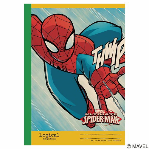 スイングロジカルノート A5 スパイダーマン イエロー A罫 7mm 30枚 ノS-129A-Y ナカバヤシ アメコミ Marvel マーベル