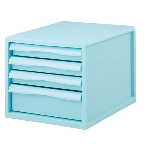 ナカバヤシ FIT COLOR レターケース A4・4段 FC04 ブルー A4E-FC04-BL