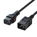 サンワサプライ 抜け防止ロック電源コード 3m ブラック APW15-C20C19LK03(2)