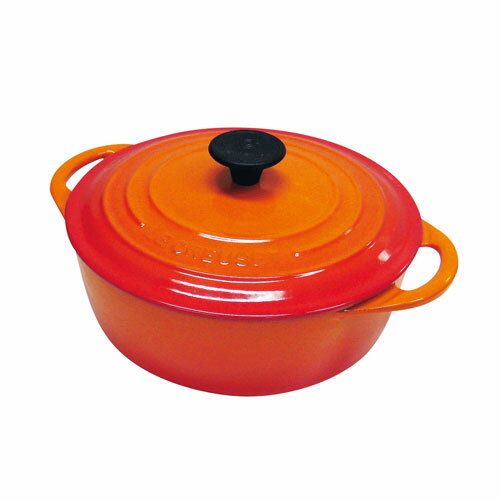 ルクルーゼ 鋳物ホーロー鍋 【送料無料】ル・クルーゼ Le Creuset ココット・ビス ロンド 22cm オレンジ 鋳物ホーロー 両手鍋 直火 ホーロー鍋 IH 鍋 鋳物 ホーロー ココット IH対応 耐熱 食洗器対応