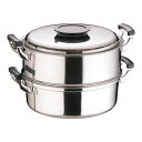 桃印18-0丸型蒸器 29cm 2段 0475800 蒸し器 ステンレス IH対応 業務用蒸し器 金属製せいろ 金属製蒸し器 蒸し料理 もち米 中華まん 饅頭 点心 大量調理