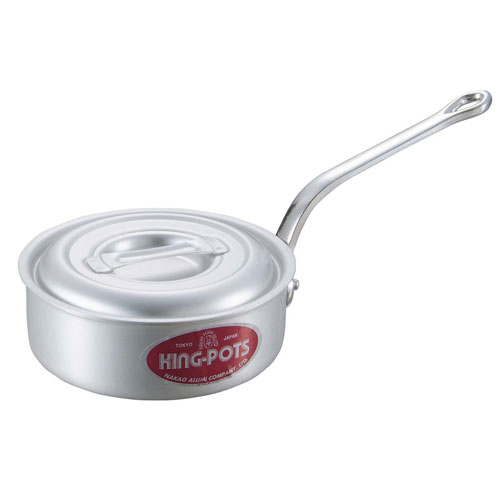 中尾アルミ製作所 キングアルマイト 浅型 片手鍋 目盛付 21cm