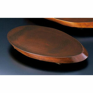 ヤマコー 檜・足付年輪皿・茶 小 32185