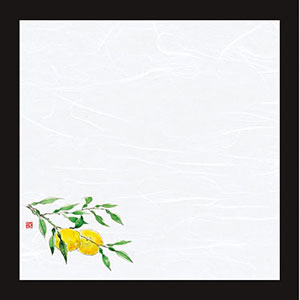 ヤマコー 4寸四季彩雲竜敷紙 柚子 100枚 68829