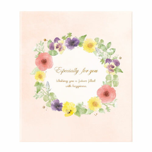 ナカバヤシ メッセージブック シール寄書二つ折り色紙 Mサイズ フラワー MBM-201-2