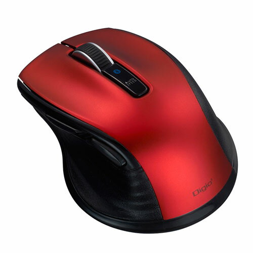 ナカバヤシ Digio2 小型BluetoothブルーLEDマウス 静音 5ボタン レッド MUS-BKF143R