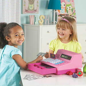 Learning Resources Pretend & Play（R） Calculator Cash Register （Pink） 電卓式レジ 米ドル付 ピンク LER 2629P