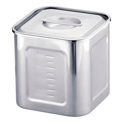 三宝産業 YUKIWA HACCP 18-8 深型角キッチンポット 21cm