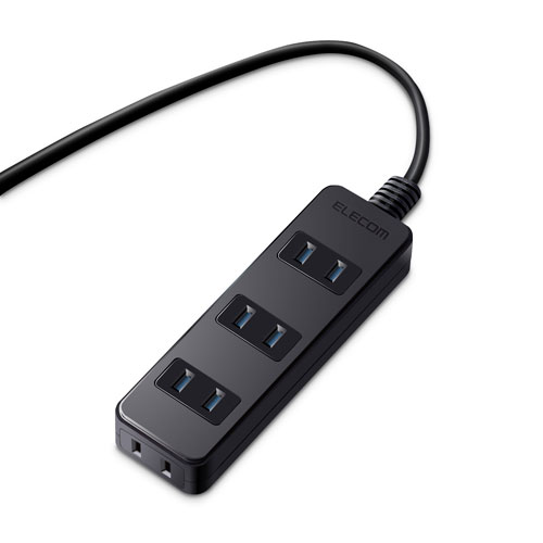 延長コード 電源タップ 2.5m 2P 4個口 ホコリ防止シャッター付 スイングプラグ 黒 AVT-ST02-2425BK エレコム 延長コード 電源タップ 2.5m 2P 4個口 ホコリ防止シャッター付 スイングプラグ 黒 AVT-ST02-2425BK エレコム