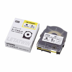 マックス レタツイン テープカセット 5mm 黄 LM-TP505Y LM90171
