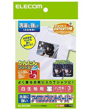 ポスト投函 エレコム ELECOM アイロンプリントペーパー 白生地用 はがきサイズ 3枚入 EJP-SWPH1