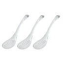 曙産業 しずくレンゲ 穴あき3本セット クリア TW-3744 日本製 カトラリー レンゲ 中華 プラスチック 食器 卓上食器