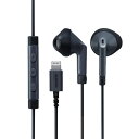 エレコム ELECOM ステレオヘッドホン(マイク付) セミオープン型 Lightning 13.6mmドライバ FAST MUSIC F10I ブラック EHP-LF10IMABK(2)