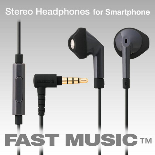 エレコム ELECOM ステレオヘッドホン（マイク付） セミオープン型 φ3.5 13.6mmドライバ FAST MUSIC F10IM ブラック EHP-F10IMABK