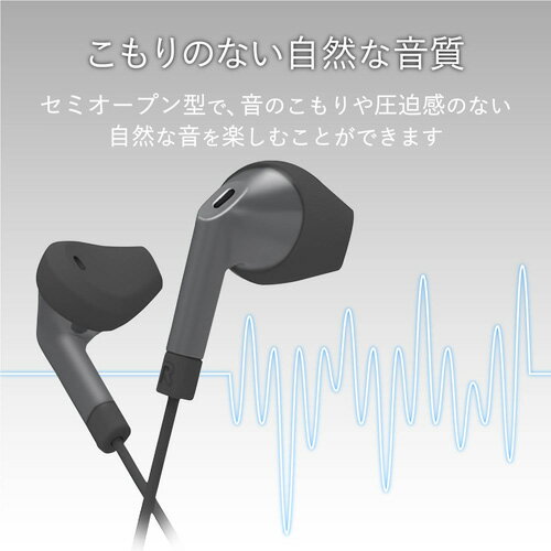 エレコム ELECOM ステレオヘッドホン（マイク付） セミオープン型 φ3.5 13.6mmドライバ FAST MUSIC F10IM ブラック EHP-F10IMABK