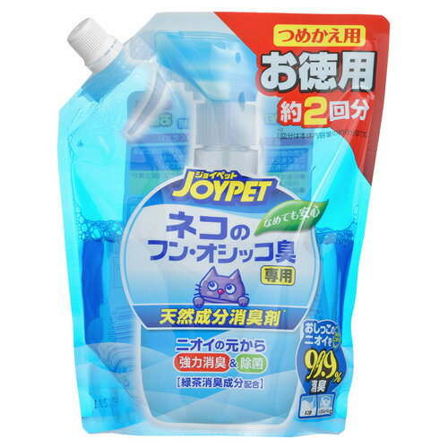 -------------------------------------------------------------- 画像はイメージです。 ※ PC環境により実際の色味や質感と異なって表示される場合がございます。 ※ 部品・パーツなどの一部の商品では本体の商品画像を使用しております。 ※ 製品の仕様・画像・パッケージは、メーカー側から予告なく変更される場合があります。 -------------------------------------------------------------- 緑茶成分がイヤなニオイをすばやく消臭。詰替用。天然の植物抽出物である緑茶消臭成分が、ペット特有の気になるニオイを元から強力に消臭し、イヤなニオイをスッキリ。除菌成分が、ニオイ菌の繁殖まで防ぐから強力な消臭効果が持続します。リラックスアロマの緑の香りが、こもったニオイをスッキリ。原産国：日本 【#119】