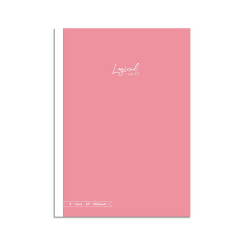 ナカバヤシ スイングロジカルカラーノート ピンク セミB5 B罫 30枚 NB504B-P-3