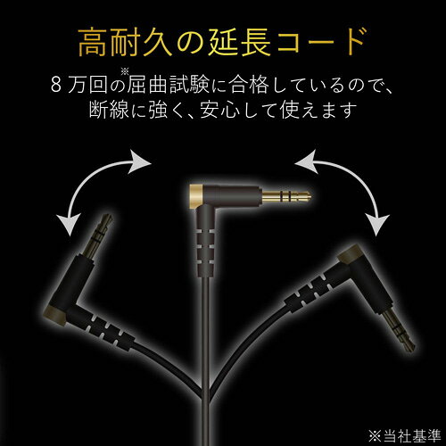 エレコム ELECOM ヘッドホン延長コード 高耐久 イヤホン延長コード 1.0m ブラック ...
