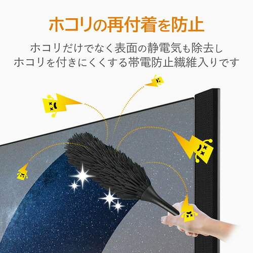 エレコム ELECOM TV用除電クリーニングブラシ 収納ケース付 ブラック AVD-TVBR03ASC