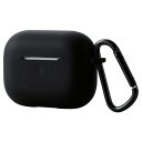 エレコム ELECOM AirPods Pro ケース シリコン カバー シンプル 衝撃吸収 紛失防止 ブラック AVA-AP2SCBK(2)