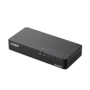 エレコム スイッチングハブ 1000BASE-T対応 8ポート プラスチック筐体 電源内蔵 小型 EU RoHS指令準拠(10物質) ブラック EHC-G08PN2-JB エレコム スイッチングハブ 1000BASE-T対応 8ポート プラスチック筐体 電源内蔵 小型 EU RoHS指令準拠(10物質) ブラック EHC-G08PN2-JB