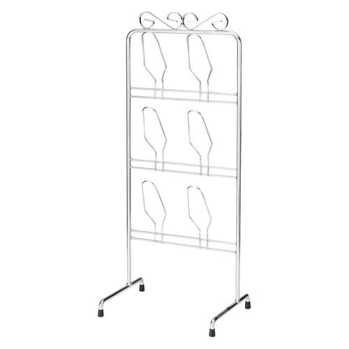 山崎産業 スチールメッキ スリッパ立て 6足収納