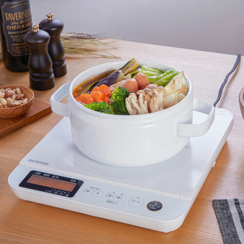 アイリスオーヤマ IHコンロ 液晶付き 1400W ホワイト IHC-T71-W