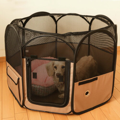 アイリスオーヤマ 折りたたみソフトサークル S キャリングケース付き ブラウン POTS-750A