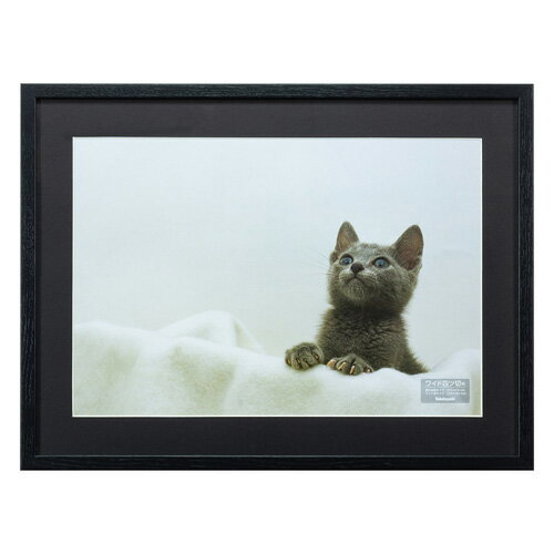 ナカバヤシ 木製写真額 ワイド四切 ブラック F-SW-116-D