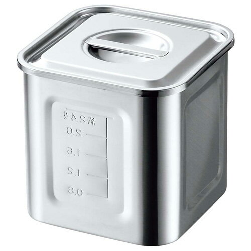 赤川器物製作所 AG 18-8 目盛付 角型キッチンポット 16.5cm 手無