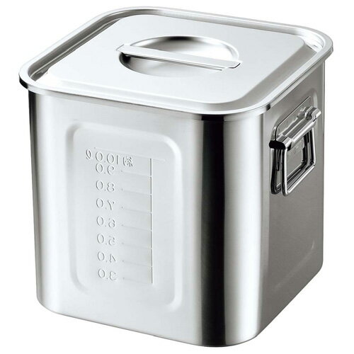 赤川器物製作所 AG 18-8 目盛付 角型キッチンポット 19cm 手付