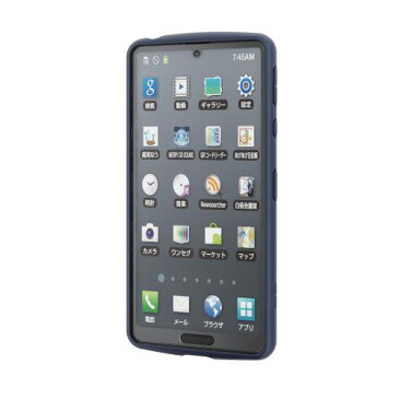 【送料無料】ポスト投函 エレコム ELECOM AQUOS sense4 sense5G ケース カバー TOUGH SLIM LITE スマホリング ストラップホール付 ネイビー PM-S205TSLFCRNV