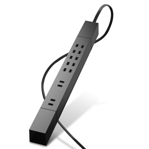 萤光灯, 电灯泡 - エレコム ELECOM 電源タップ 7個口 2P 雷サージ トラッキング防止 ほこり防止 回転式 ブラック 1m ECT-0510BK